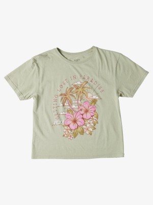 Camiseta Roxy Hibiscus Paradise Oversized Boyfriend Niña | 410ARXTSJ