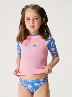 Ropa de Baño Roxy Lorem Corta-Sleeve Rashguard Set Niña | 134BGIQHN