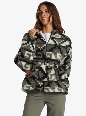 Sudadera con Capucha Roxy Off The Wave Sherpa Printed Full-Zip Fleece | 871MKWUCA