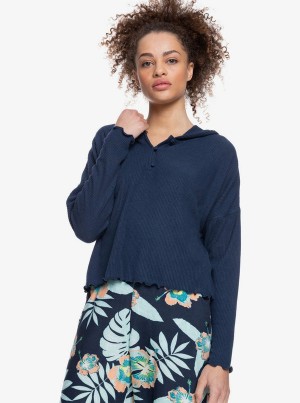 Tops Roxy Cozy Day Long Sleeve Rib Knit | 780NELTUM