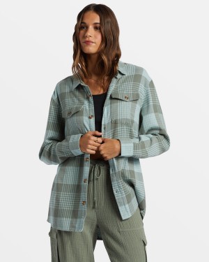 Tops Roxy Let It Go Flannel Long Sleeve | 015GHKIFJ