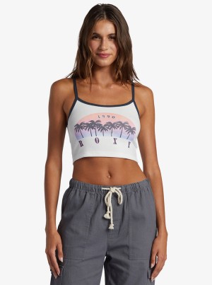 Tops Roxy Sunset Palms Crop | 206ZSNCDK