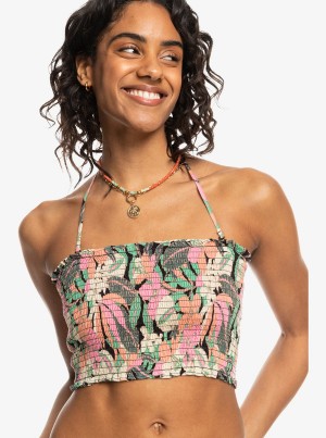 Tops Roxy Warm Waters Ruched Bandeau | 857NSMLWY