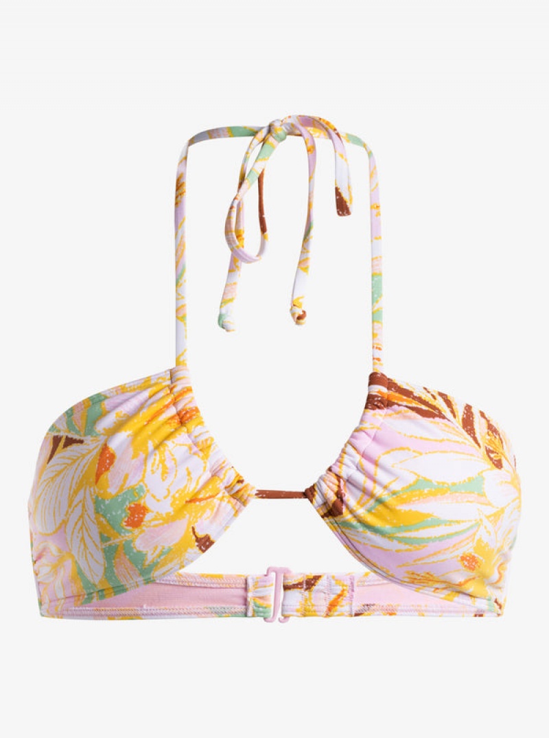 Arriba De Bikini Roxy Printed Beach Classics Moda Triangle | 196HIFQAG