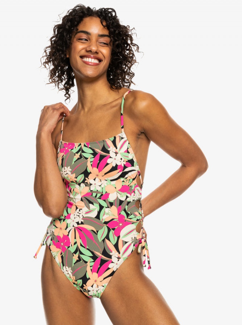 Bañadores Roxy Printed Beach Classics Encaje Up One-Piece | 473BFPMEC