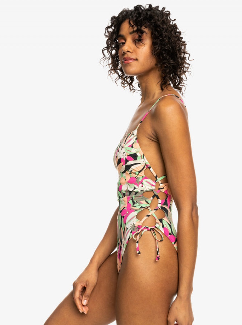 Bañadores Roxy Printed Beach Classics Encaje Up One-Piece | 473BFPMEC