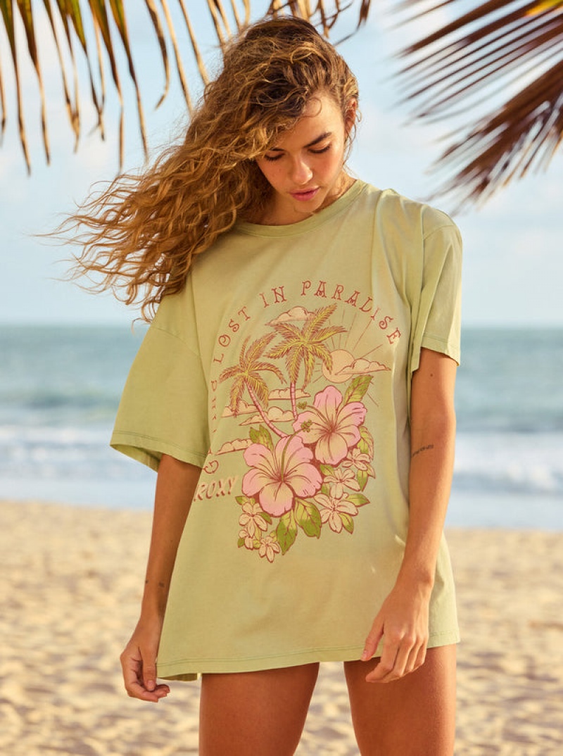 Camiseta Roxy Hibiscus Paradise Oversized Boyfriend | 217ZSXBJQ