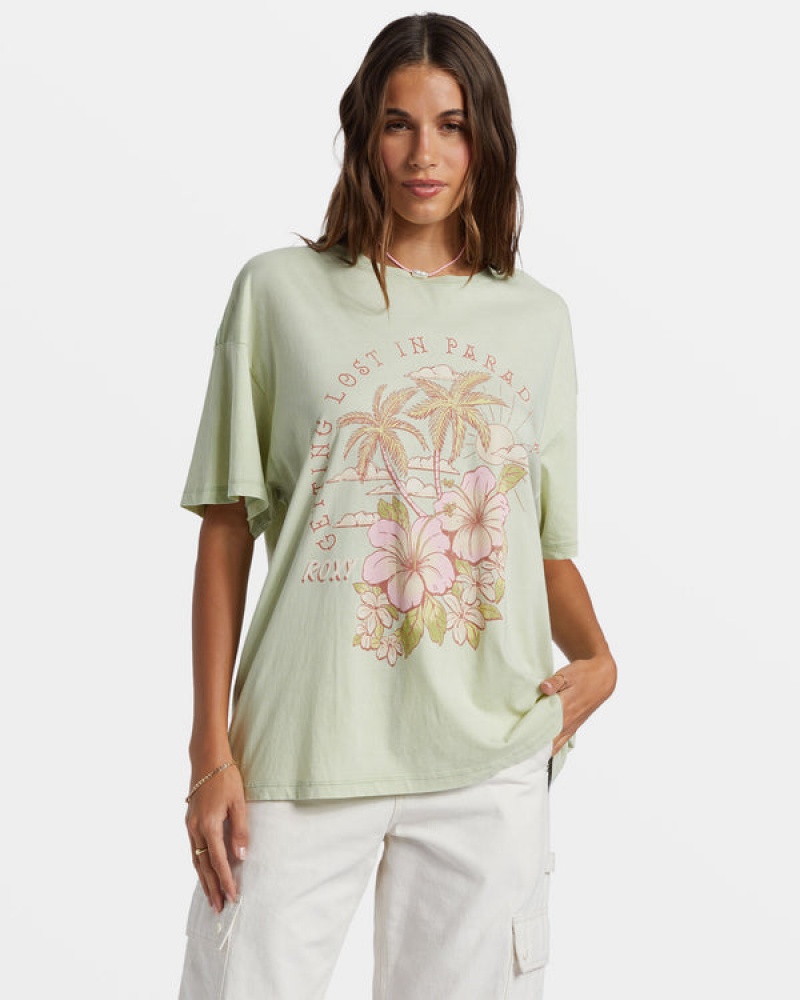 Camiseta Roxy Hibiscus Paradise Oversized Boyfriend | 217ZSXBJQ