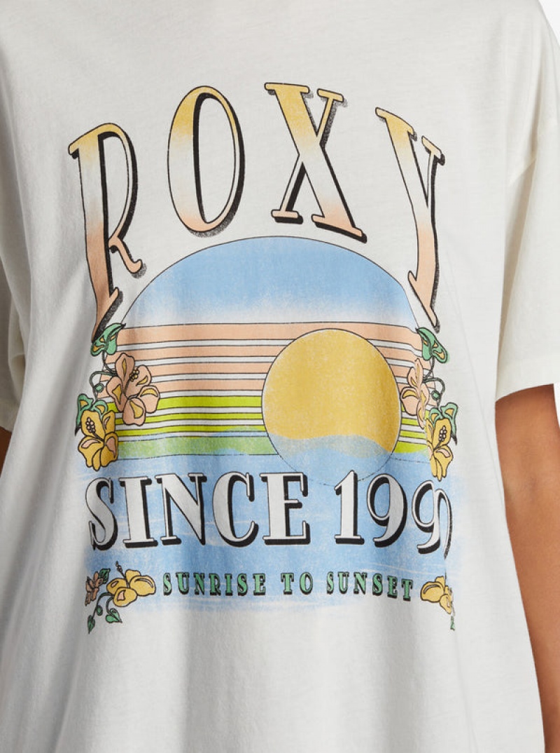 Camiseta Roxy Sunrise To Sunset Oversized Boyfriend | 456ECRUOW