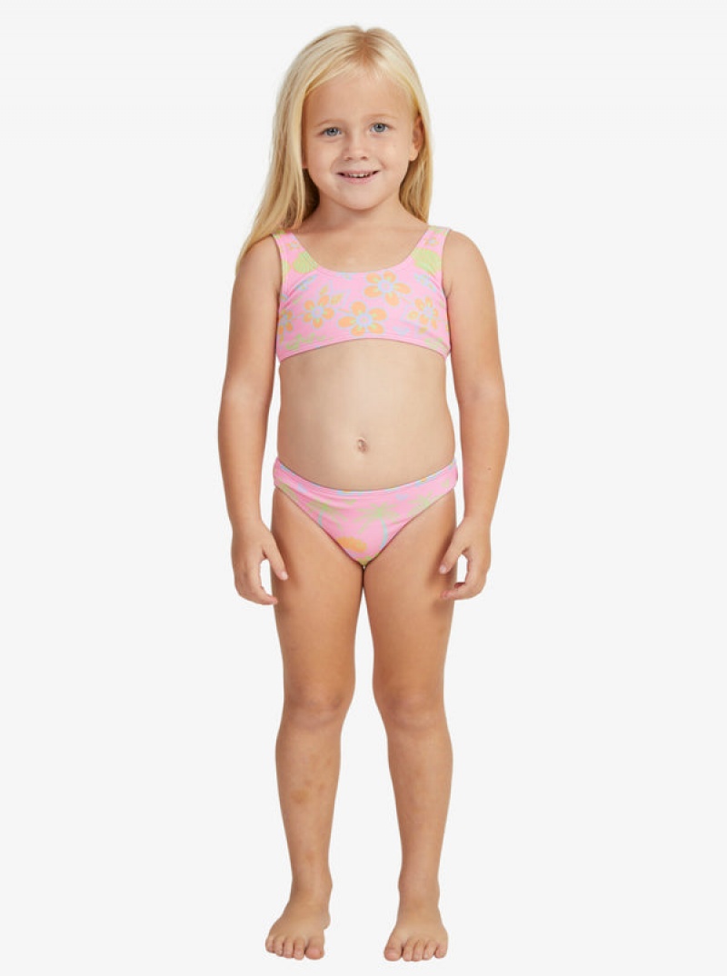 Ropa de Baño Roxy Beach Day Together Two Piece Bralette Set Niña | 690MYKUQV