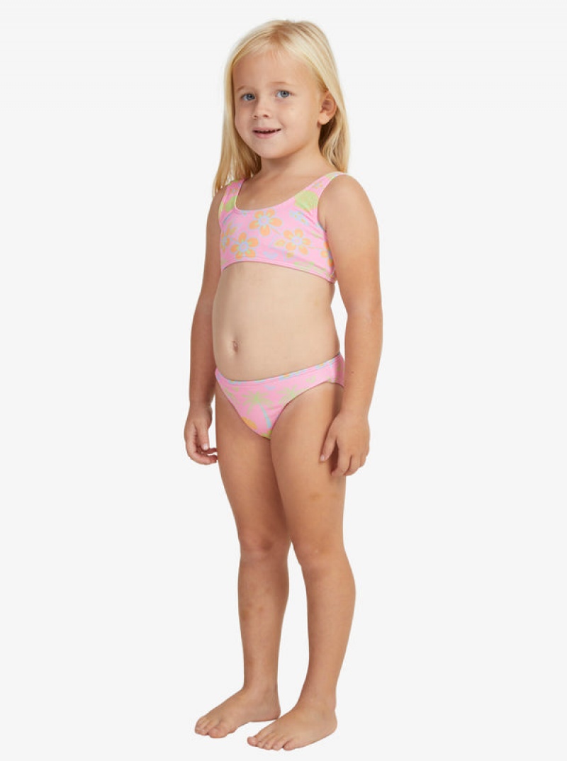 Ropa de Baño Roxy Beach Day Together Two Piece Bralette Set Niña | 690MYKUQV