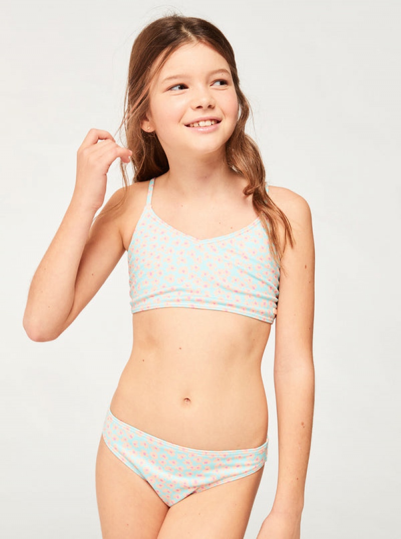 Ropa de Baño Roxy Flower Bed Cropped Set Niña | 510QHPDJC