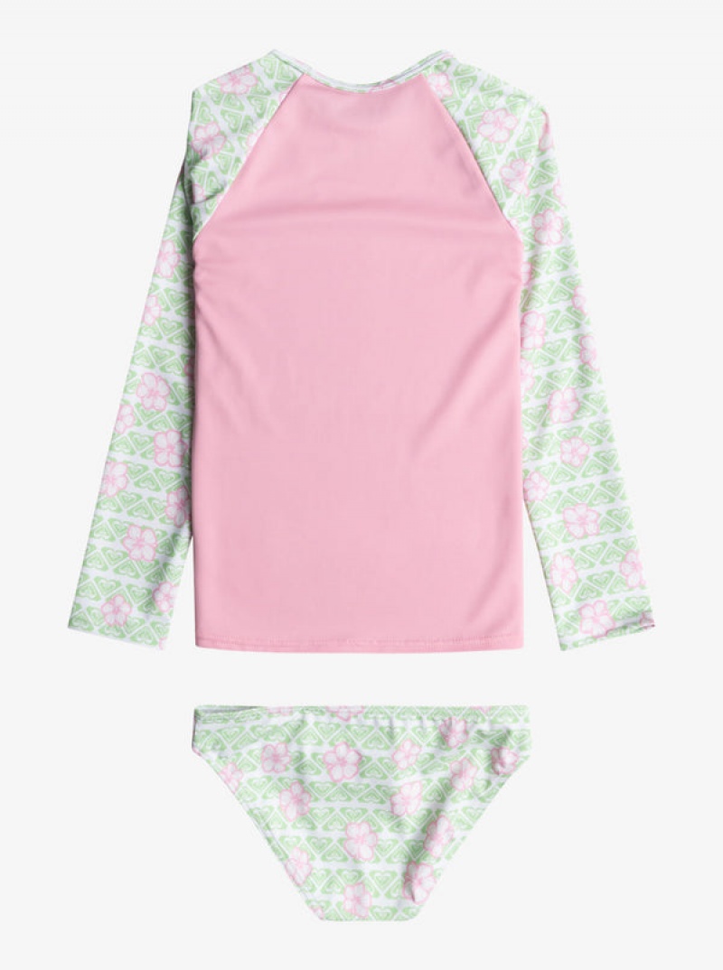 Ropa de Baño Roxy Hibiline Long-Sleeve Rashguard Set Niña | 503PMOQCY