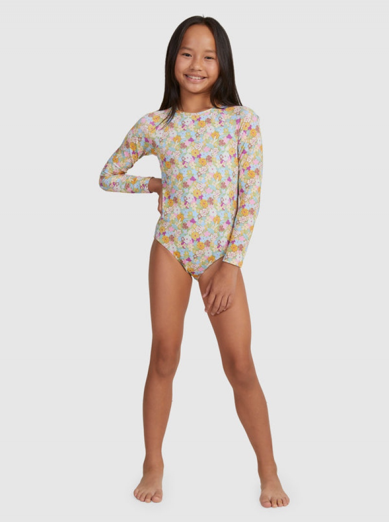 Ropa de Baño Roxy Nostalgic Seaside Long-Sleeve Niña | 614CMWQIJ