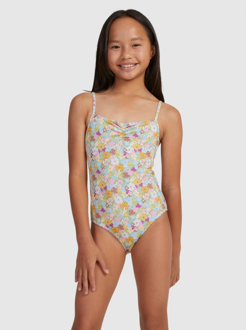 Ropa de Baño Roxy Nostalgic Seaside One-Piece Niña | 153WVGBQX