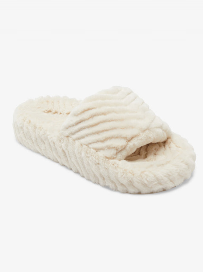 Sandalias Roxy Slippy Faux Fur | 756UMXCSQ