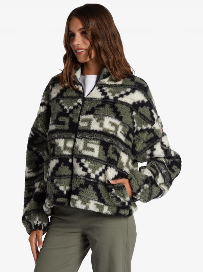 Sudadera con Capucha Roxy Off The Wave Sherpa Printed Full-Zip Fleece | 871MKWUCA