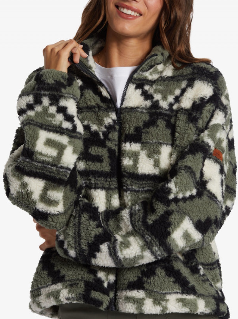 Sudadera con Capucha Roxy Off The Wave Sherpa Printed Full-Zip Fleece | 871MKWUCA