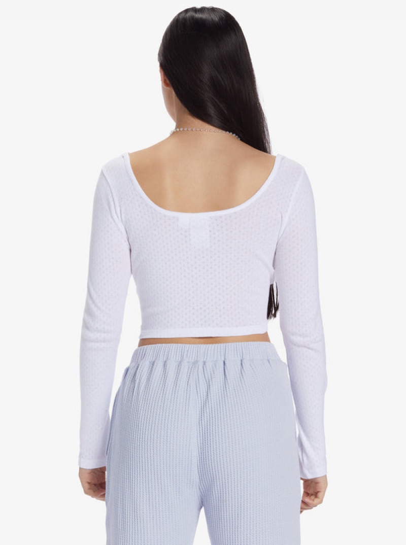 Tops Roxy Chloe Kim Pointelle Long Sleeve | 549RMUYPO