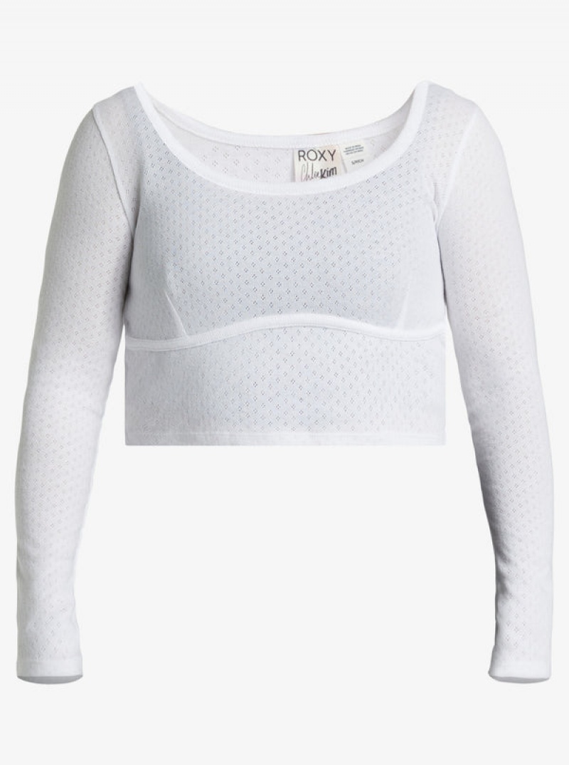 Tops Roxy Chloe Kim Pointelle Long Sleeve | 549RMUYPO