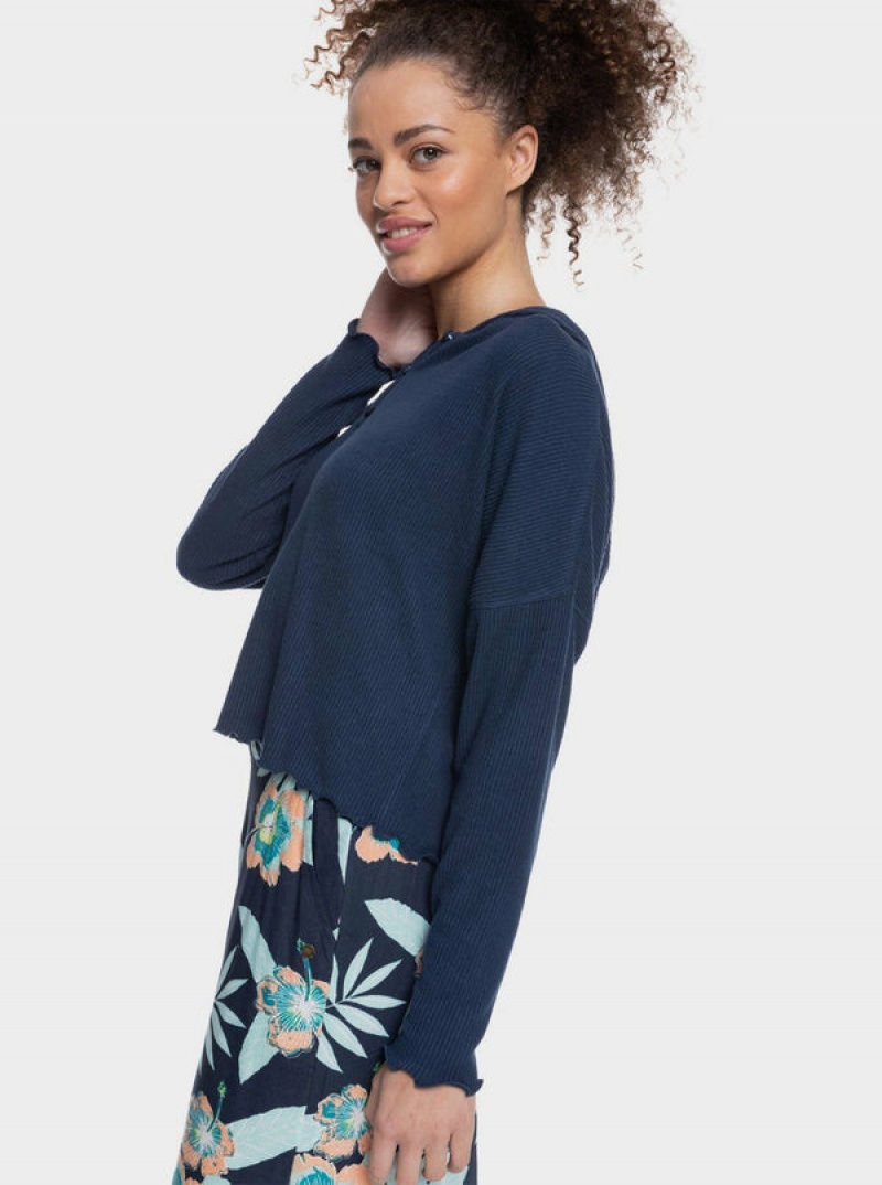 Tops Roxy Cozy Day Long Sleeve Rib Knit | 780NELTUM