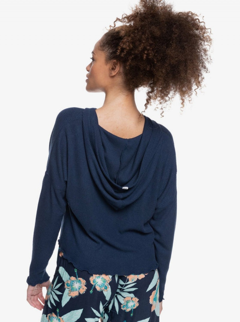 Tops Roxy Cozy Day Long Sleeve Rib Knit | 780NELTUM