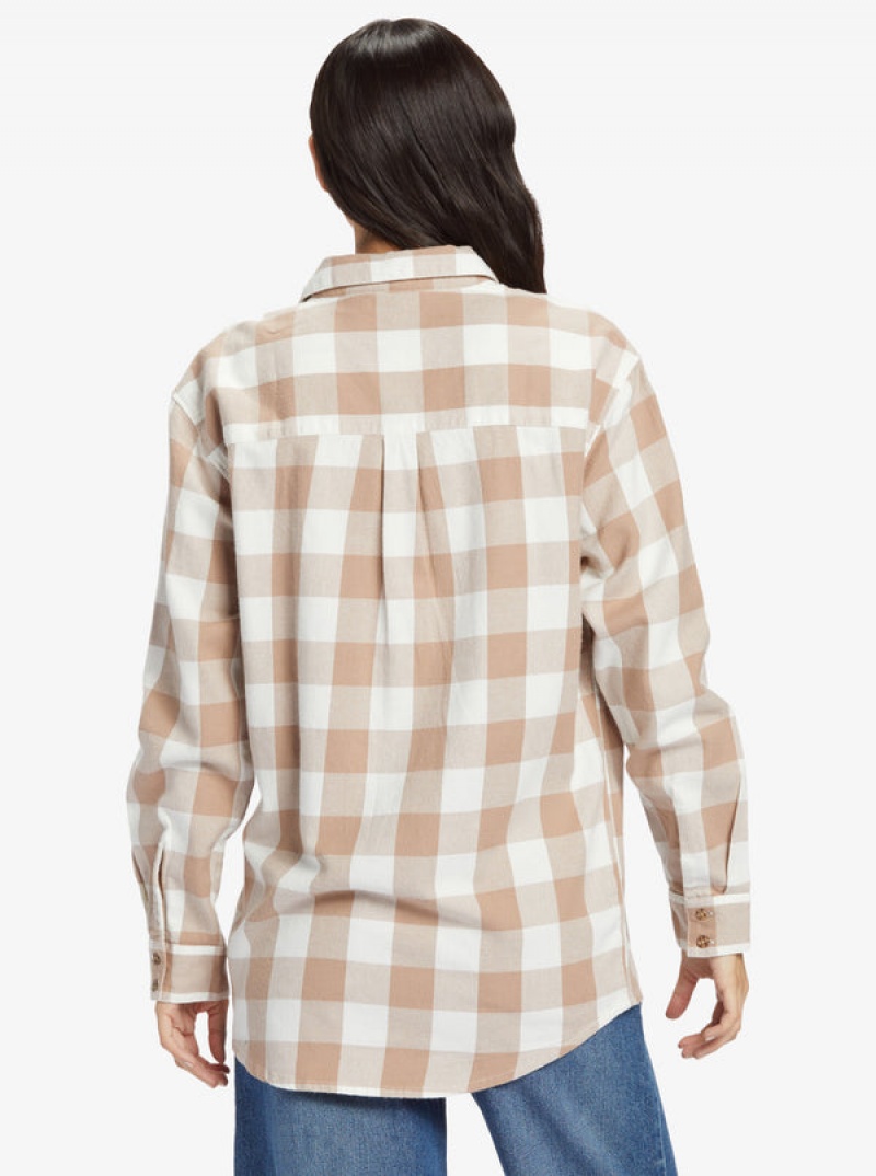 Tops Roxy Let It Go Long Sleeve Flannel | 251VMDGZU