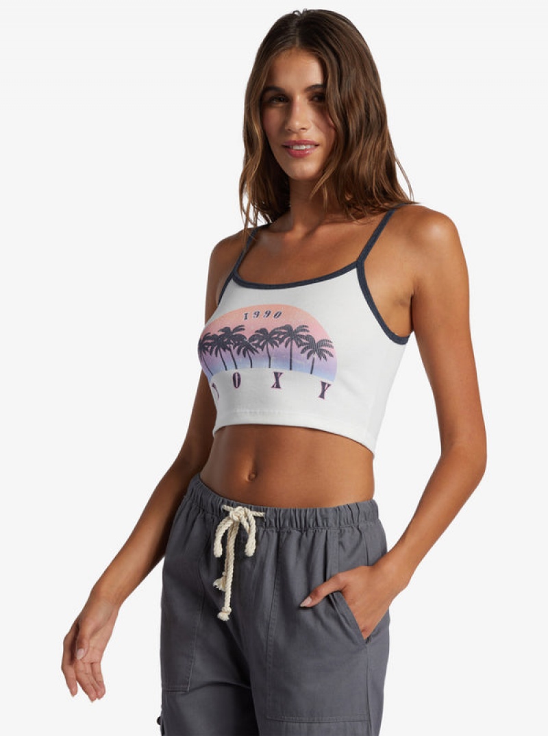 Tops Roxy Sunset Palms Crop | 206ZSNCDK