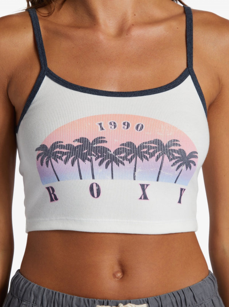 Tops Roxy Sunset Palms Crop | 206ZSNCDK