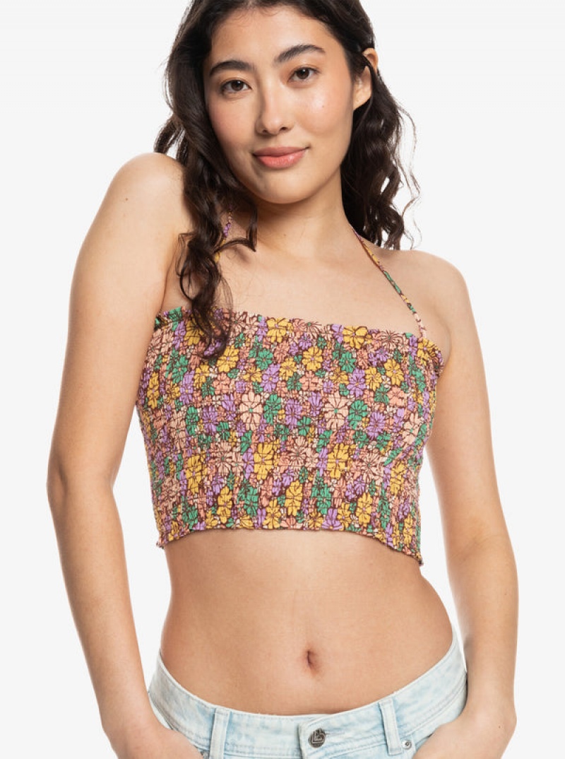 Tops Roxy Warm Waters Ruched Bandeau | 214SPYMIL